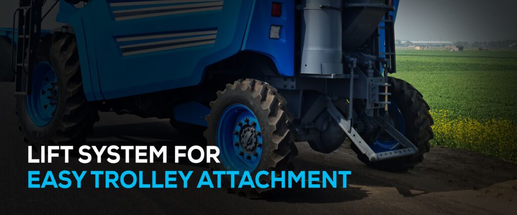 Grain Cruiser Combine Harvester | Lift system for easy trolley attachment in PUNNI Grain Cruiser Pro Combine Harvester